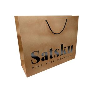 Wholesale Luxury Carry Custom Shopping Recycled Kraft Paper Bags for <b>Clothes</b> Boutique Packaging - Product Image 5