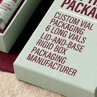 Boîte rigide personnalisée avec couvercle et base en carton gris pour flacons de peptides, 6 flacons, impression offset éponge, quadricolore, modèle artisanal 20260805064