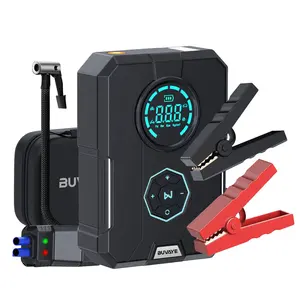 Fournisseur de démarreur de voiture 4 en 1 Pompe à air Power Bank Compresseur d'air portable Démarreurs de batterie de voitures Gonfleur de pneu à démarrage automatique