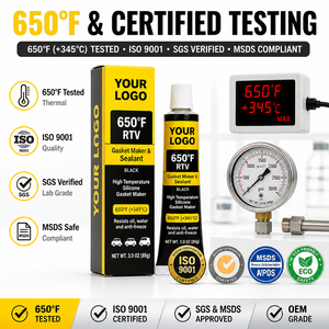 Sigillante in Silicone Nero RTV 650F ad Alta Temperatura, Resistente a Olio, Acqua e Antigelo per Uso Automobilistico - Product Image 1