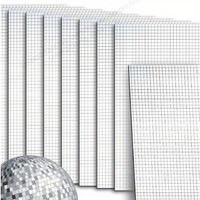 Self Adhesive PET Glass Mosaic Mirror Tiles DIY Mirror Stickers Decorative Mirror Pieces Background Wall Home Art Decoration