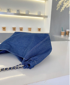 Bolsa de Compras de Mezclilla Lavable Informal para Mujer, Bolso de Mano, Bolsas de Mano Recicladas - Product Image 5