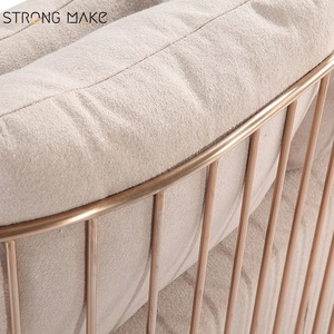 Venta de muebles de lujo de 2 plazas, patas de Metal, Salón sofá de la tela para la fiesta - Product Image 6