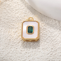Collier en forme de goutte d'eau rectangulaire en forme de croix en cuivre plaqué or, luxe léger, haut de gamme, coquille d'ormeau, fait à la main, style punk, fil enroulé