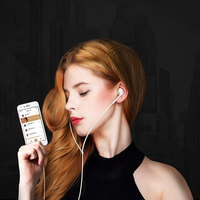 Earphone Kabel 3.5mm IPX-4 Tahan Air Bahan PVC, Sampel Gratis 1.2M, Kompatibel Sepenuhnya, Kemasan Kotak Kristal Putih, Musik iPhone