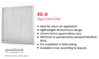 Nouvelle grille d'aération en aluminium HVACR EG-D pour retour d'air, grille en nid d'abeille, installation au faux-plafond, grille carrée anti-condensation