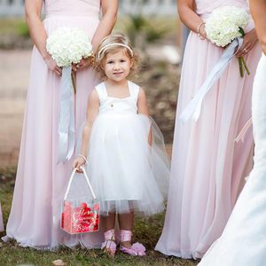 Paniers de fille de fleur en forme de rectangle en acrylique clair poignée de perle <span class=keywords><strong>organisateur</strong></span> de <span class=keywords><strong>bureau</strong></span> élégant pour les mariages thème 'Here Comes Bride' - Product Image 4