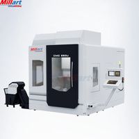 Centre d'usinage CNC vertical à cinq axes à grande vitesse TMC-650, conoïde de broche BT40, système de contrôle Fanuc, prix compétitif