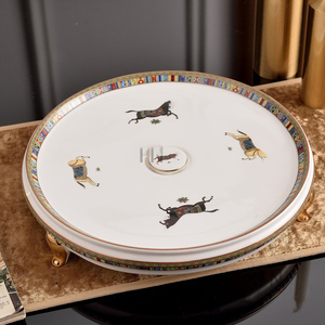 Service à thé en céramique de luxe européen 8 pièces avec grand plateau, collection de porcelaine fine pour le service du café et du thé - Product Image 2