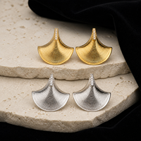Anting-anting gantung bunga cangkang zirkon berlapis emas 18K ChuYao dari baja tahan karat, hadiah unisex, perhiasan mode, grosir