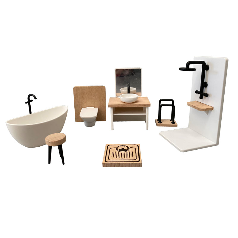 Деревянный домик для ролевых игр, аксессуары для кукольного домика, деревянный кукольный домик, миниатюрная мебель, игрушка для детей