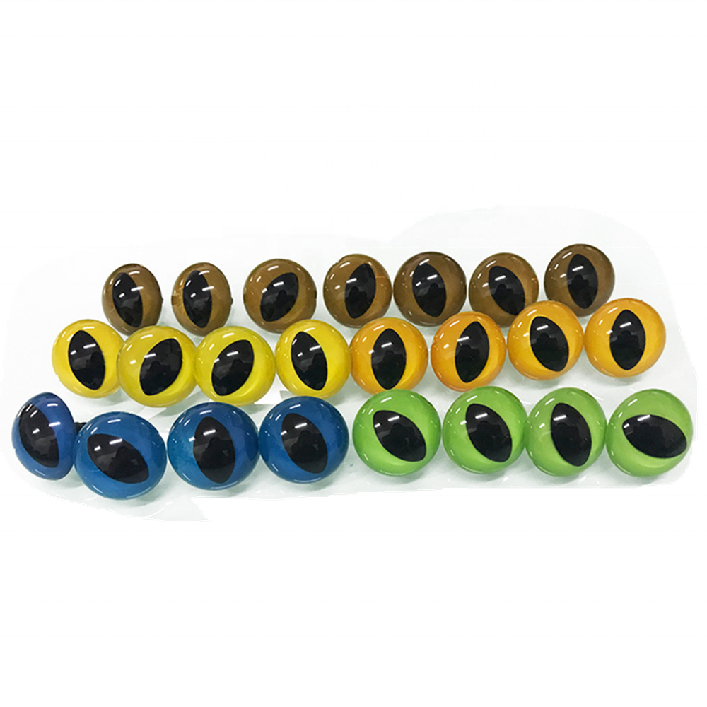 Блестящие прозрачные большие глаза, пластиковые безопасные прозрачные кошачьи глаза для вязания крючком, мягкие игрушки-животные