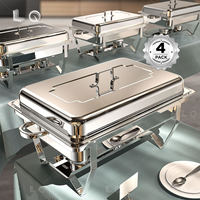 Réchaud Professionnel Rectangulaire en Acier Inoxydable pour Buffet, Matériel de Cuisine Hôtelière, Chauffe-Plats de Restaurant