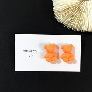 2025 nuevo creativo dulce brillo niñas Mini Oso de goma pendientes joyería lindo colorido Oso de dibujos animados diseño Stud pendientes para niñas - Product Image 5