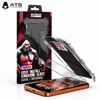 Protection d'écran en verre trempé ATB avec cadre d'installation facile pour iPhone 17 18 Pro, dureté 9H, clarté HD, sans bulles