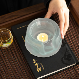 Calentador de Té de Vidrio, Base Calefactora con Vela, Estilo Japonés, Pequeño, para Oficina, Accesorio para Té - Product Image 3