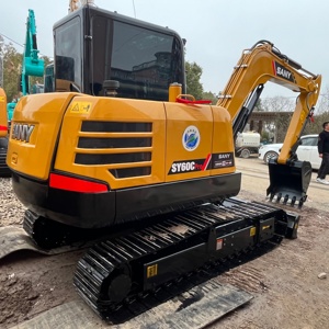 Mini-excavatrice sur chenilles Sany 60C d'occasion en excellent état, capacité 6 tonnes, moteur, pompe, boîte de vitesses et roulements 90% neufs pour vidéo - Product Image 5