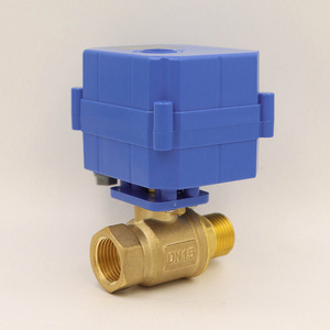 Mini-vanne à boisseau sphérique électrique DN15, couple élevé 4 points, actionneur de vidange 2 voies, commande manuelle pour eau, filetage interne/extérieur - Product Image 1