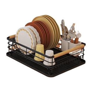 Estante de almacenamiento de platos de Metal de doble nivel para encimera de cocina, armario, fregadero, estante de drenaje dirigido para uso de caja de almacenamiento de vajilla - Product Image 1