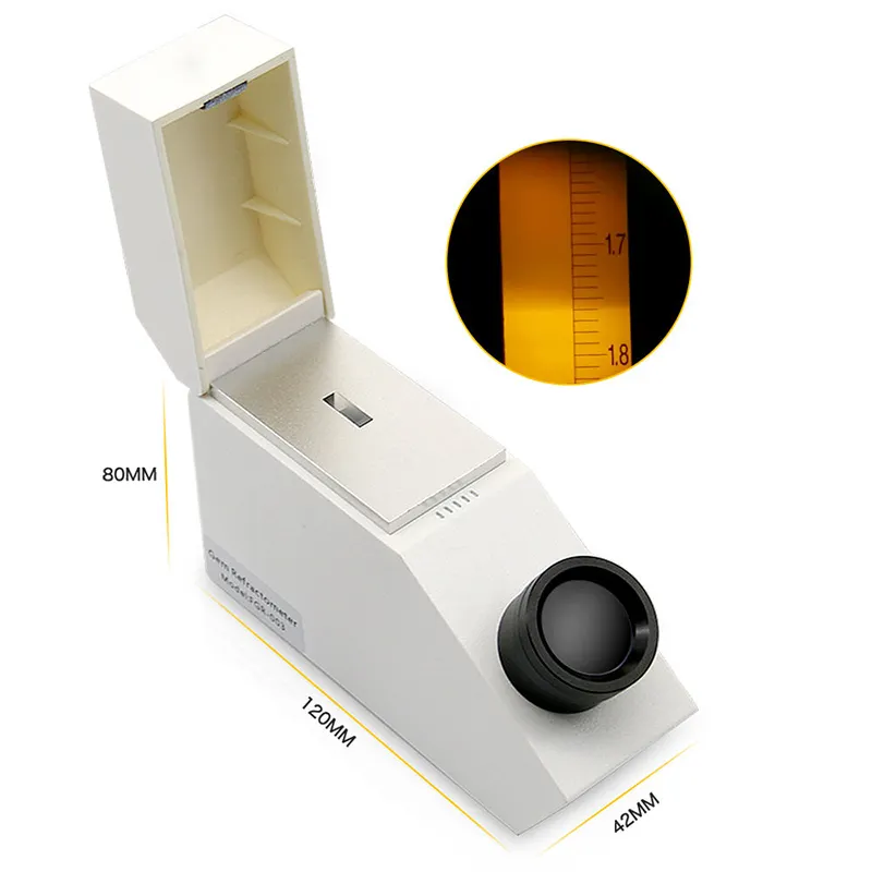 Profession elle optische Instrumente tragbarer hand gehaltener Edelstein-Refraktometer-Brechung index mit Rifrector-Index öl