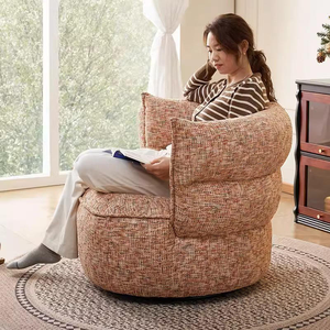Fauteuil pivotant en tissu écologique et durable, design moderne, idéal pour appartement, hôtel, maison, salon, balcon, petit espace – Vente directe usine - Product Image 4