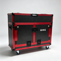 Flight case en aluminium rouge de 12 mm d'épaisseur pour Behringer WING avec roues hydrauliques, flight case pour équipement audio