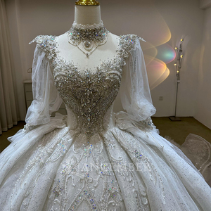 Robes de mariée de luxe à col haut et sequins pour femmes Lsjj101 - Product Image 6