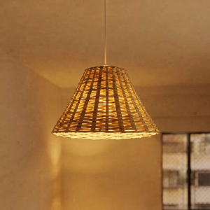 Lámpara Colgante de Ratán Tejida a Mano CANE LAMP, Lámpara de Techo LED Cálida, Lámpara Colgante para Cafetería, Restaurante o Casa de Campo - Product Image 1