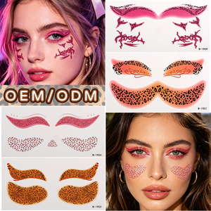 Tatuaggio Temporaneo con Stampa Animale per il Viso, Design a Macchie di Ghepardo per Festival Musicali e Feste in Costume, Adesivo per Tatuaggio Temporaneo - Product Image 4
