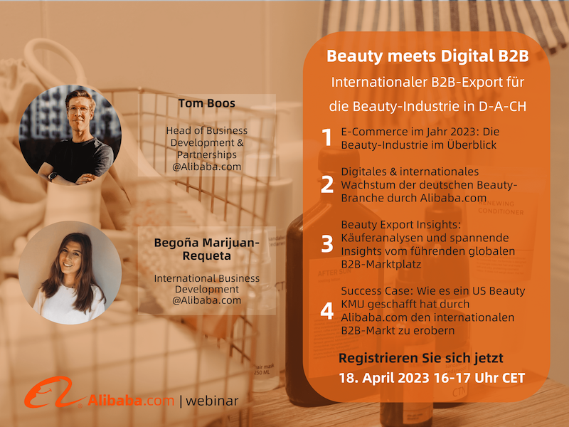 Sie sind ein Beauty Unternehmen in DACH und internationales B2B Wachstum ist teil ihrer Vertriebsstrategie? Dann auf in unser Webinar am 18.04.2023