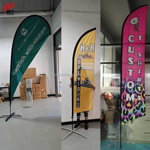 Publicité promotionnelle Facile à installer Polyester Sports Bannières volantes Drapeaux de plage Logo d'impression personnalisé <span class=keywords><strong>Drapeau</strong></span> extérieur en plumes - Product Image 3
