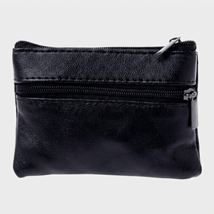 Fazmax Corporation Black Leather <b>Zip</b> Around <b>Wallet</b> with Dual Zippers and Wrist Strap Model A44 - Product Image 1