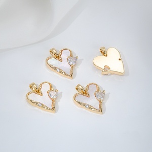 批发 DIY 手链项链饰品吊坠 14K 珍珠母贝镀金保色几何形状 - Product Image 3