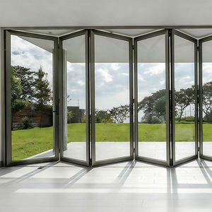 Portes patio pliantes en aluminium sur mesure pour l'extérieur, résistantes aux ouragans, portes accordéon en verre pour hôtels et hôpitaux - Product Image 2