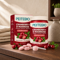 Comprimés de soutien urinaire PEITEBIO à la canneberge et au D-Mannose avec des plantes naturelles pour le bien-être quotidien et l'équilibre urinaire 120