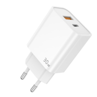 Chargeur mural portable 30W Type-C à charge rapide, compatible PD 3.0 et QC3.0, écologique, avec protection contre les courts-circuits pour GaN protégé