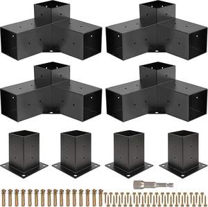 Kit de support de <span class=keywords><strong>pergola</strong></span>, kit de <span class=keywords><strong>pergola</strong></span>, colonne d'angle à 3 voies, base de colonne, poutre en <span class=keywords><strong>bois</strong></span>, kit de cadre en <span class=keywords><strong>bois</strong></span> surélevé, kit de <span class=keywords><strong>pergola</strong></span>/abri de jardin - Product Image 3