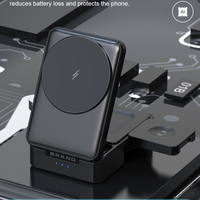 Chargeur sans fil magnétique MPP pliable certifié 25 W, station de charge pour téléphone, écouteurs, montre connectée