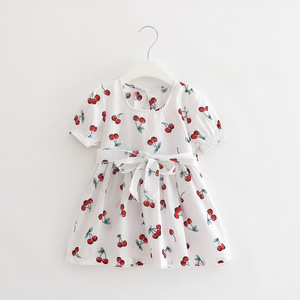 Vendita calda estate vestito da bambina con manica corta stampa ciliegio vestito da festa del bambino <span class=keywords><strong>per</strong></span> neonato - Product Image 3