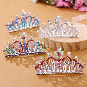 Moda bambini corona diadema <span class=keywords><strong>bambina</strong></span> <span class=keywords><strong>principessa</strong></span> pettine per capelli compleanno Performance in lega di cristallo - Product Image 1