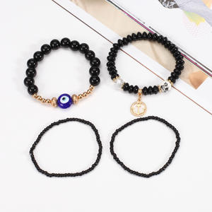 Pulseras de cuentas de bisutería con dije de ancla y cuentas de ojo turco para mujer, hechas en China - Product Image 2