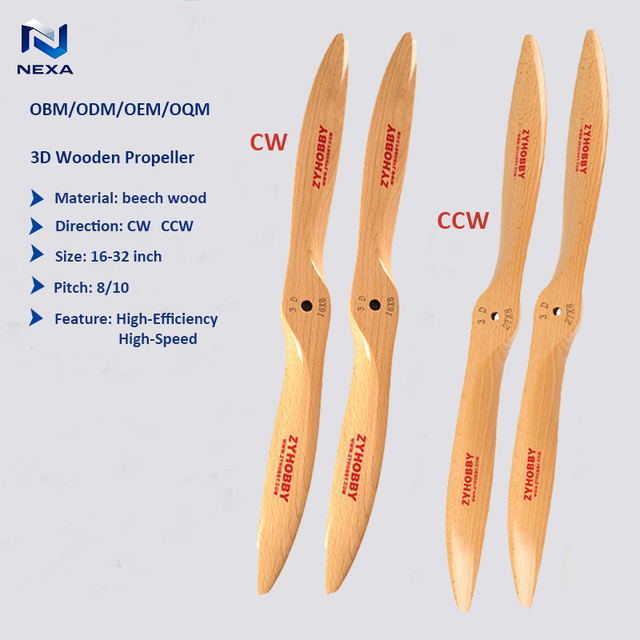 16 18 32 Inch Custom Made Drone Accessories Parts CW CCW Lightweight Low Noise 2 Blade Aircraft Propellers for Drones Rc Plane