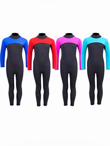 Traje de Neopreno Corto de Manga Larga con Cierre en el Pecho de 3 mm para Niños, Unisex, Protección Anti-UV para Natación, Buceo y Surf - Product Image 2
