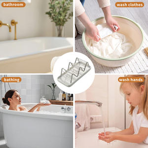 Support de Savon en Céramique Personnalisé avec Logo, Plateau de Drainage, Porte-Savon de Salle de Bain en Acier Inoxydable - Product Image 6