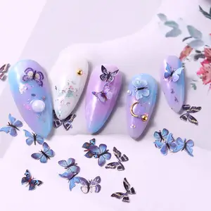 3D Butterflies Nail Art Charm Confetti Decoration Nail Art Accessories Wood Pulp Chips Butterfly Nail Art Decals