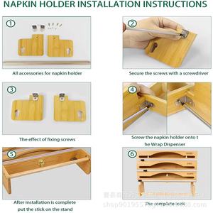 Wooden Foil Plastic Wrap Storage Box <b>Wall</b> <b>Mounted</b> With Built In <b>Shelf</b> For Kitchen Use - Product Image 4