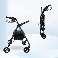 Nouveautés 2026 Déambulateur Rollator pour personnes âgées avec chariot de courses en acier léger et portable