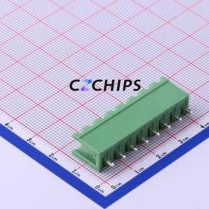 XY2500V-A-5.00-8P Plug-in Terminal Block Through hole,P=5mm Connector Board-to-Board / Socket - Open 1x8P 5mm Green - Product Image 2