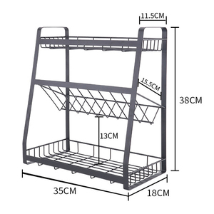 3 Layers Multi-function <strong>Large</strong> Capacity Durable Kitchen Storage <strong>Rack</strong> <strong>Spice</strong> Bottle Organizer <strong>Rack</strong> - Product Image 2