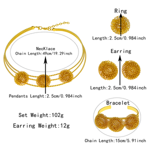 2026 Fashion Trendy Wedding <strong>Jewlery</strong> Set Luxury Glod Plated Jewelry Necklace for Women Set - Product Image 3